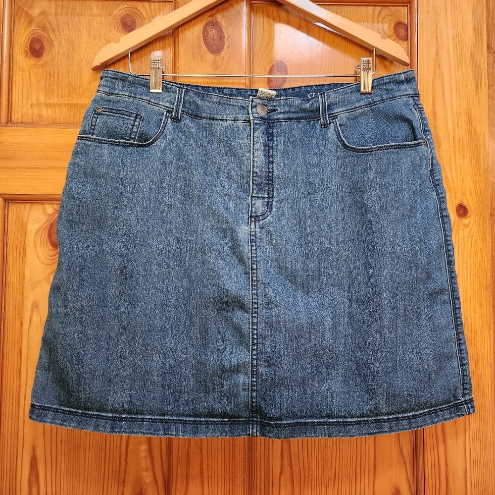 Classic Fit Croft & Barrow Blue Denim Skort - Women's Casual A-Line, Size 16